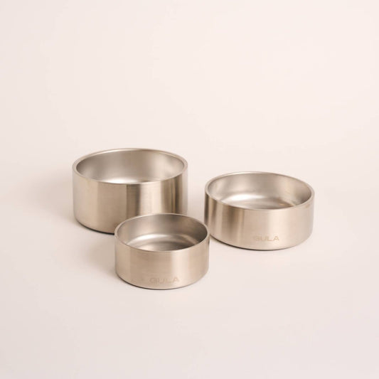GULA DOG CARE Koiran ruoka - ja juomakuppi, hopea